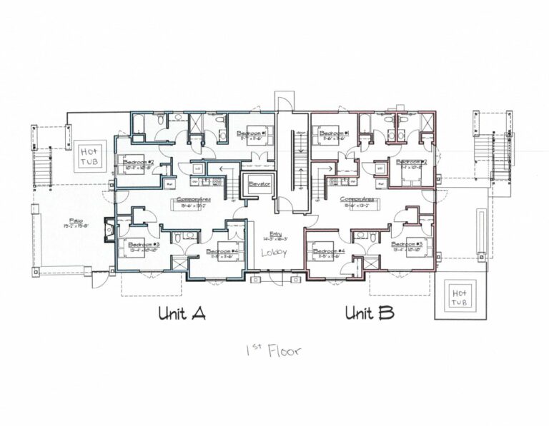 1st Floor Unit A and B Suite Layout